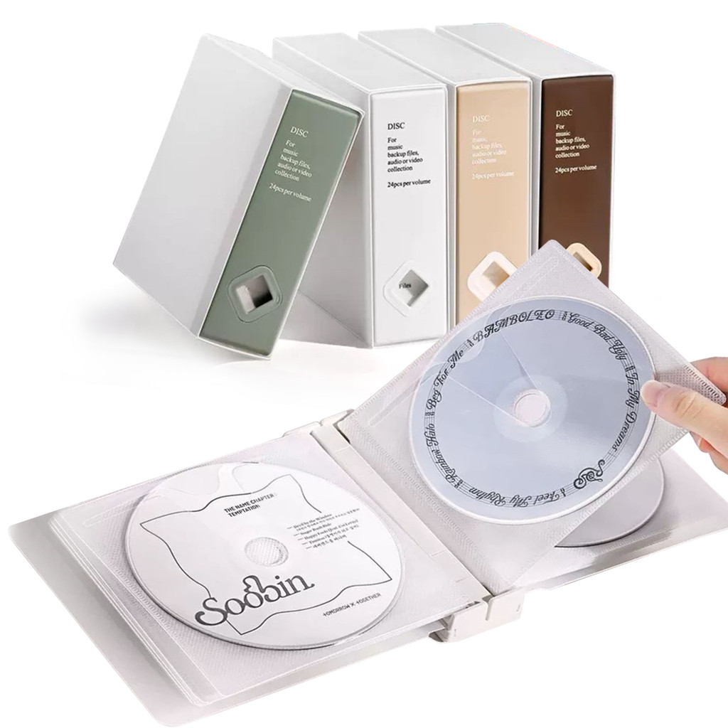 Hot Sale 4 Color 24CD Box Large Capacity CD DVD Case Sleeves Storage CD Finishing Box Holder CD sc P