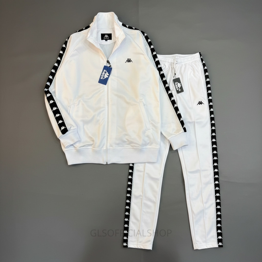 Set Tracktop Dan Trackpant Putih Jaket Dan Celana Panjang Pria Wanita Distro Branded Unisex Fulltag