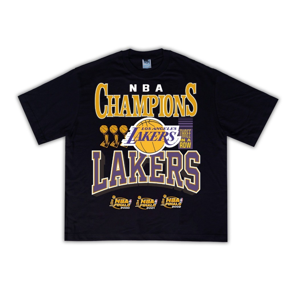 COD NBA CHAMPIONS LAKERS THREE IN A ROW FINALS TSHIRT VINTAGE KAOS BASKETBALL UNGU OVERSIZE UNISEX