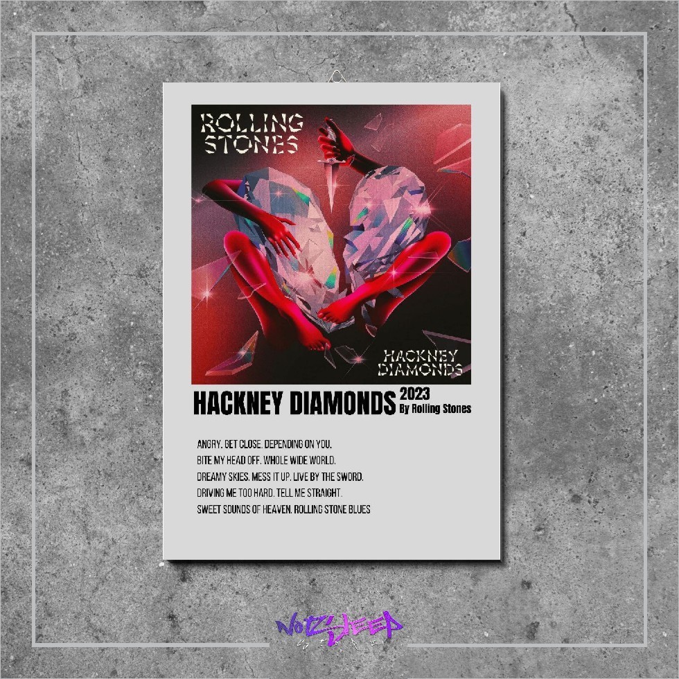 Poster Cover Album Musik Hackney Diamonds  Rolling Stones poster kayu