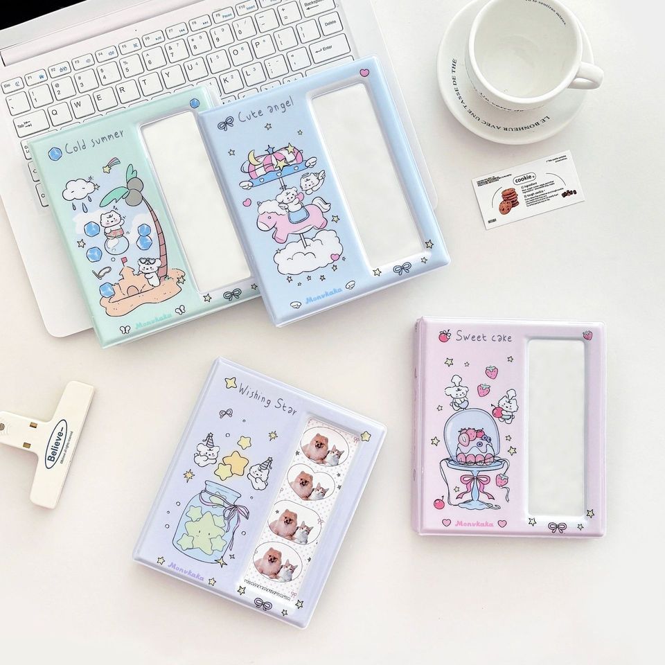Style Cute Cartoon Mini Album Life 4 Cut Card Storage Book Polaroid Four Grid Card Binder Photo Stic