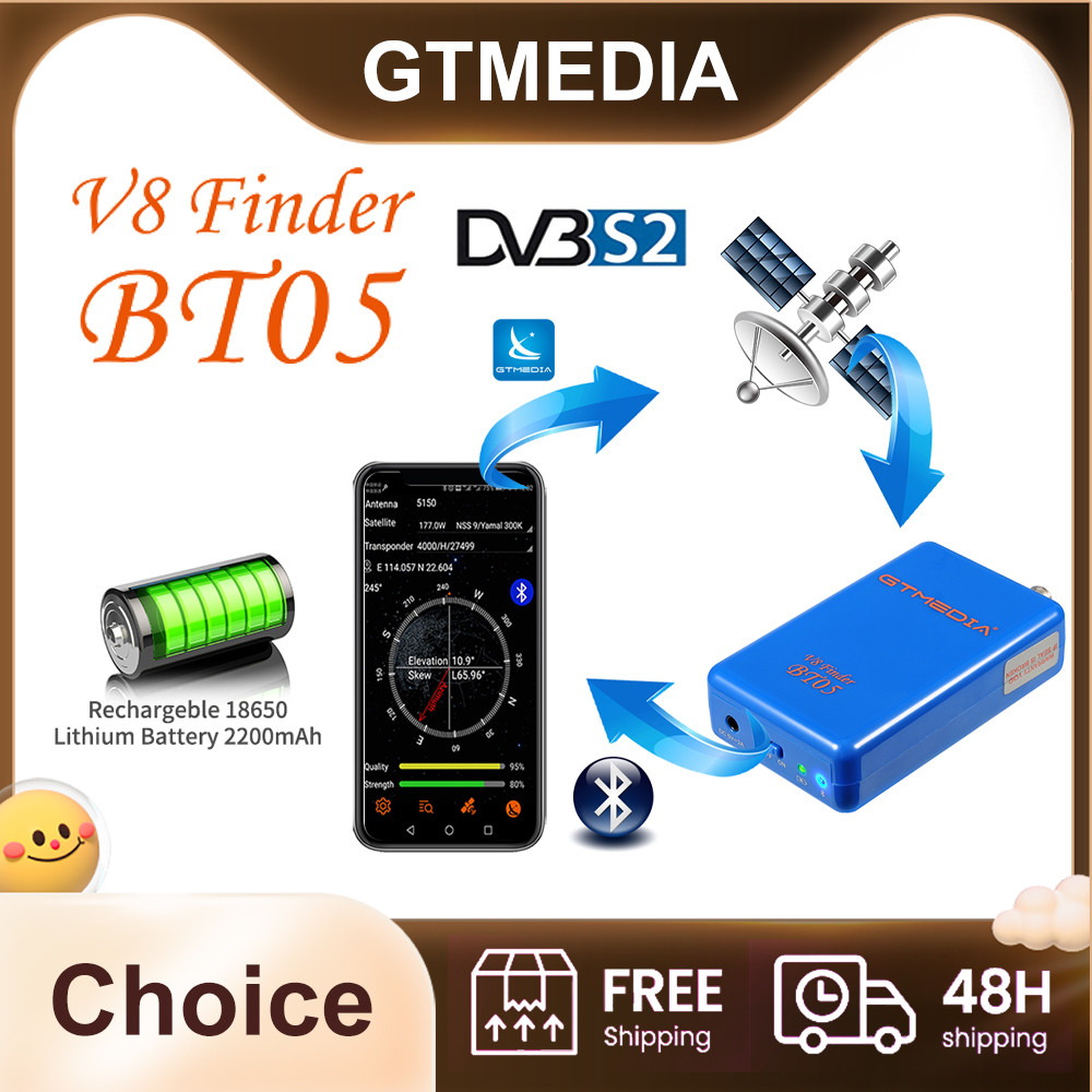 Original GTMEA V8 Finder BT05 Satellite Finder Satellite Signal DVB Finder DVB-S2 Multi standard BT 