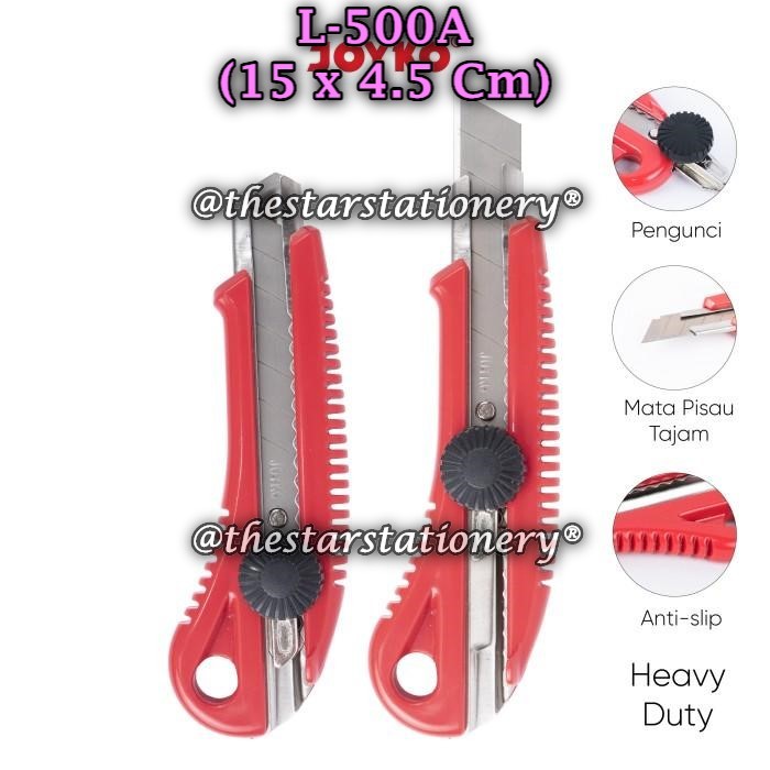 (1 Pak Isi 12 Pcs) Cutter JOYKO L-500A / Cutter Pemotong Joyko L-500A (1 Pack/12)