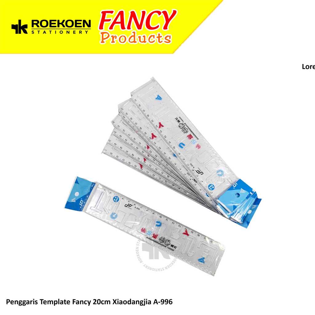 Xiaodangjia Penggaris Sablon 20cm Fancy A-996