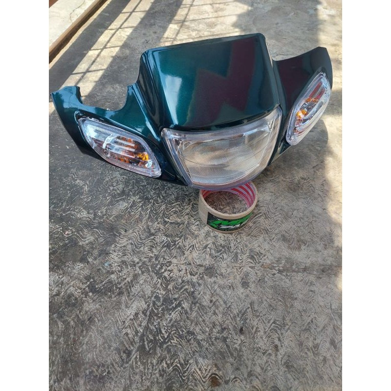 Batok Depan  set Dengan Reflektor + Sein depan Fiz R dan Vega R lama Warna hijau Caltex