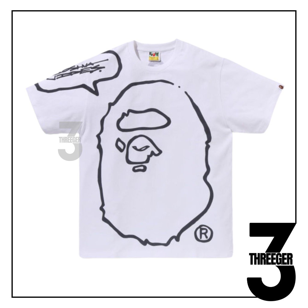 (COD) BAPE X Joshua Vides Ape Head Tee White Original