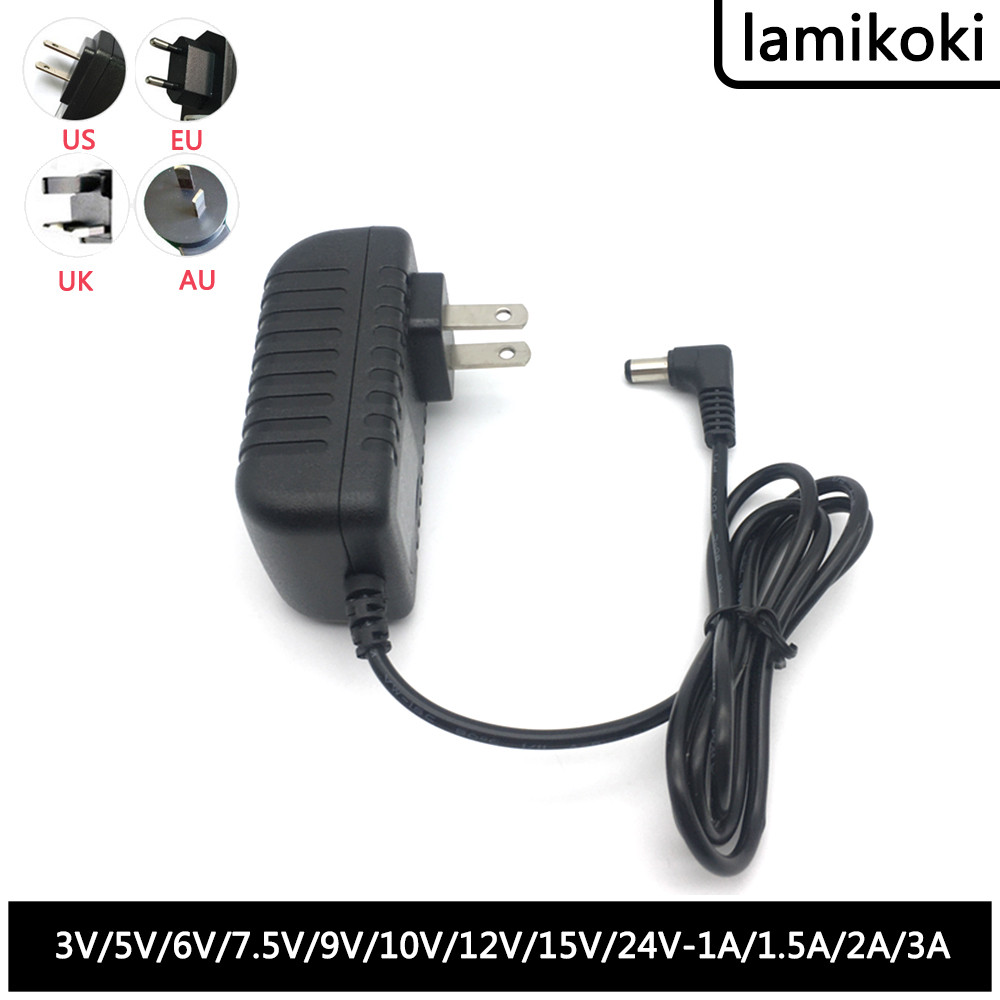 DC Elbow Interface 3V 5V 6V 7.5V 9V 10V 12V 15V 24V 1A 1.5A 2A 3A L Type Hole Power Adapter