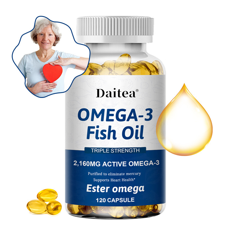 Omega 3 Fish Oil Minyak Ikan - EPA DHA Tingkat Tinggi untuk Jantung & Otak & Mata & Sendi Bantu Ting