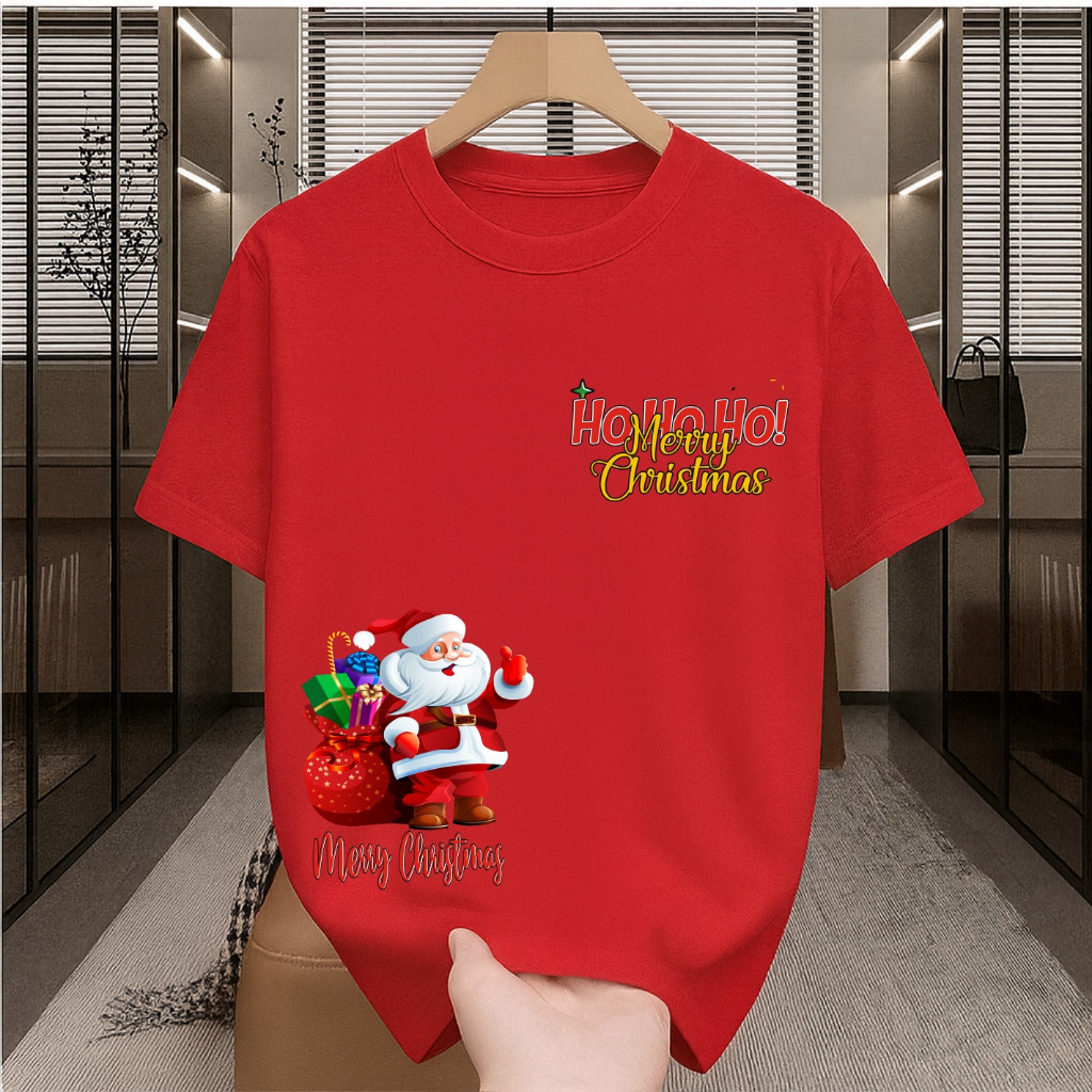 Kaos Natal Anak Sampai Dewasa Pria Wanita Kaos Natal keluarga couple set Samping 5 Baju Natal couple