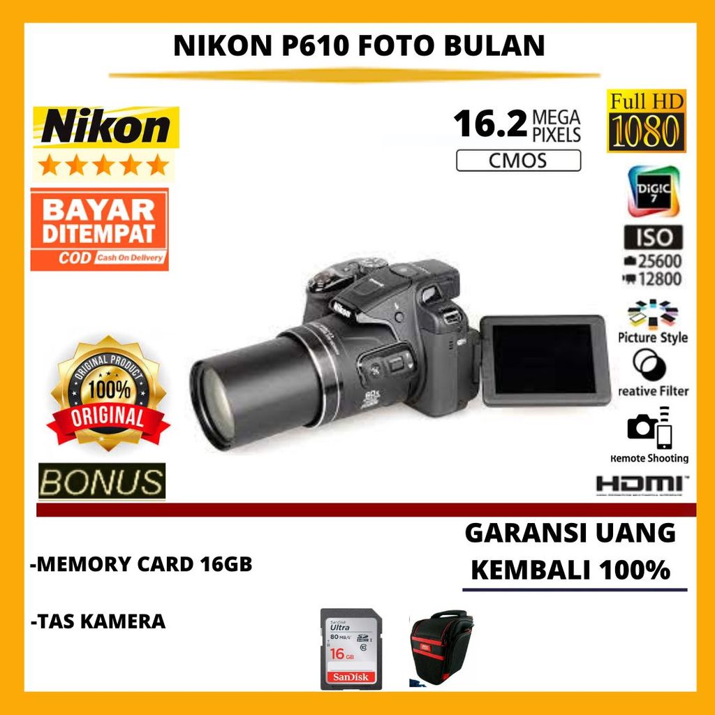 NIKON P610 COOLPIX KAMERA FOTO BULAN