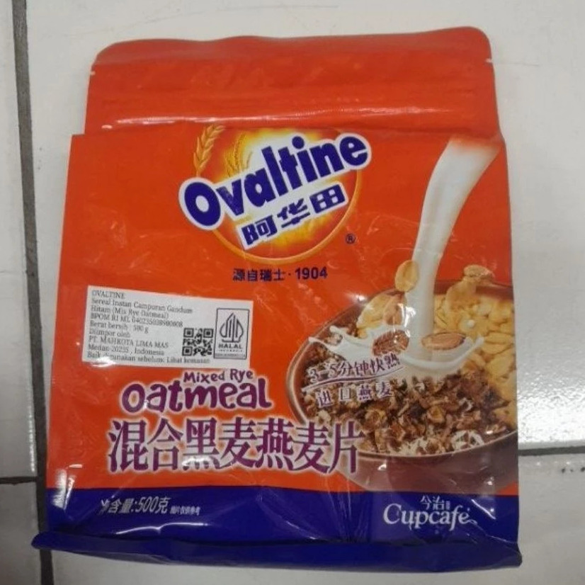 Ovaltine Mixed Rye Oatmeal Sereal Instan Campuran Gandum Hitam Import 500gr