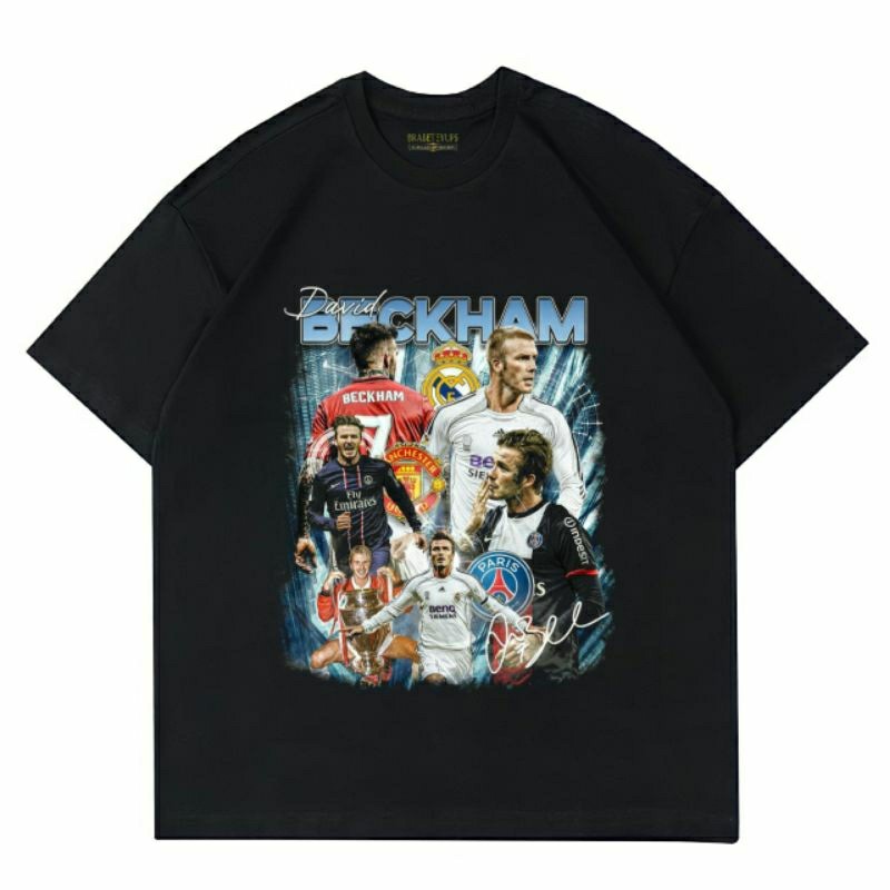 TSHIRT I DAVID BECKHAM  I HITAM  I MIZZY I KAOS I BAJU | BECKHAM | PARIS SAINT GERMAIN | REAL MADRID