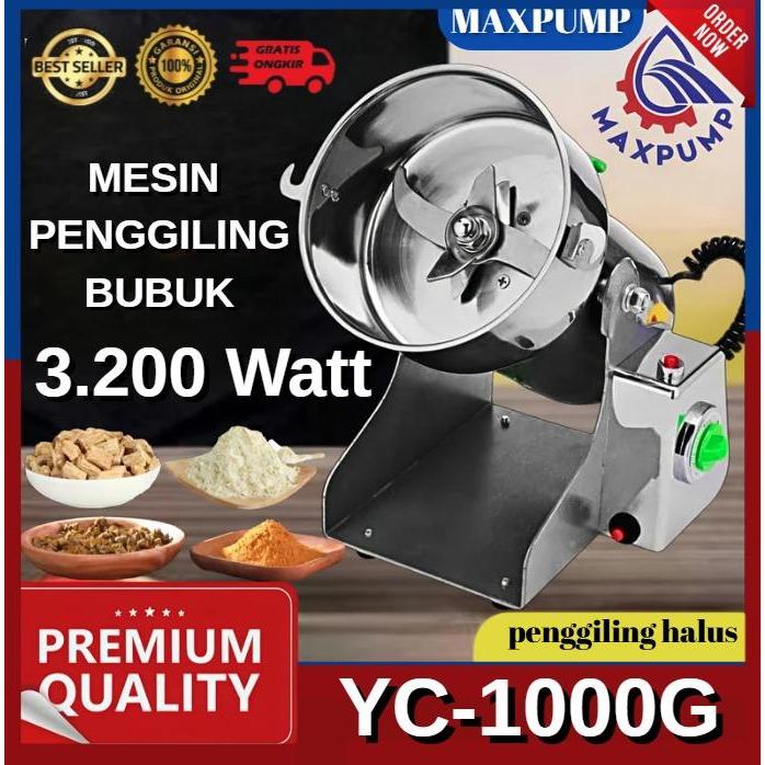 PROMOMAXPUMP MESIN OBAT 1000G YC-1000G Penggiling Tepung Bubuk Obat Herbal Penggiling Grinder Grinda