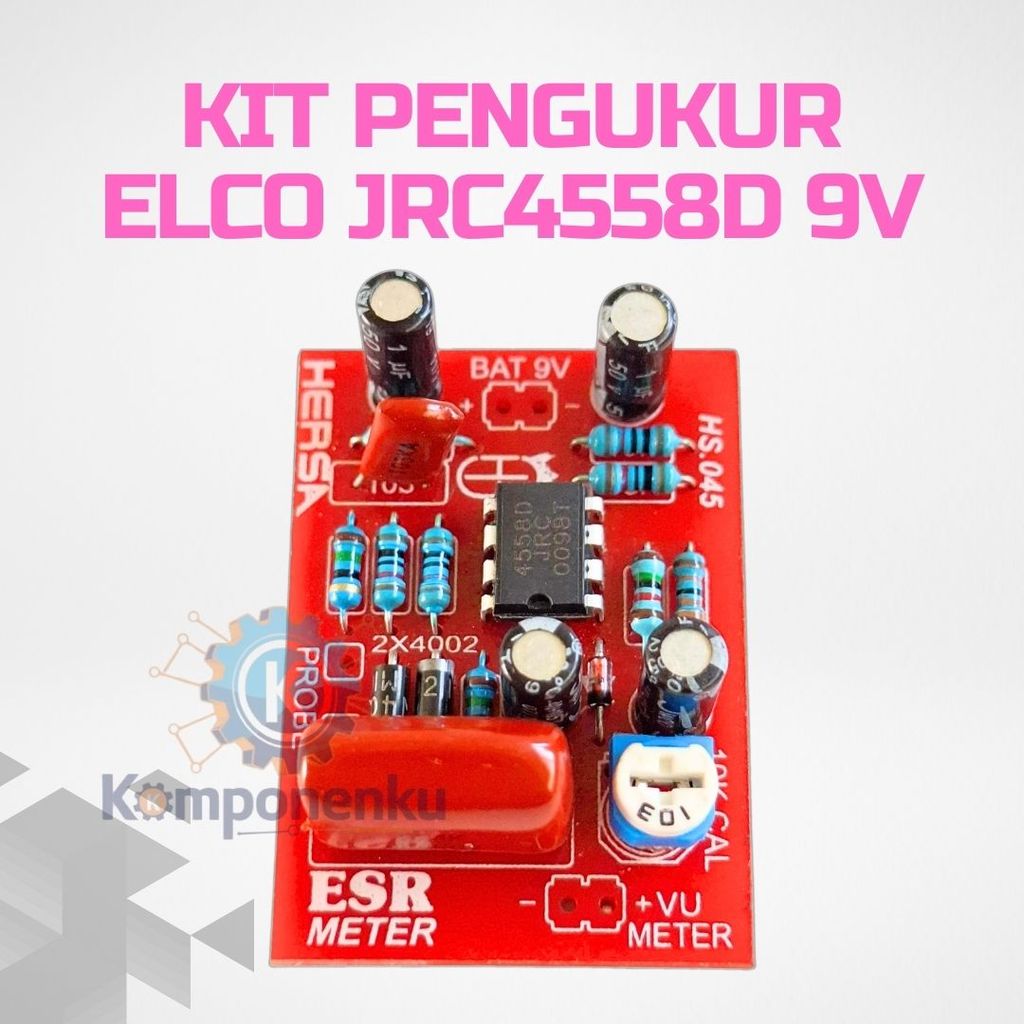 Modul ESR Meter Analog JRC4558D 9V DC Pengukur Elco Kapasitor
