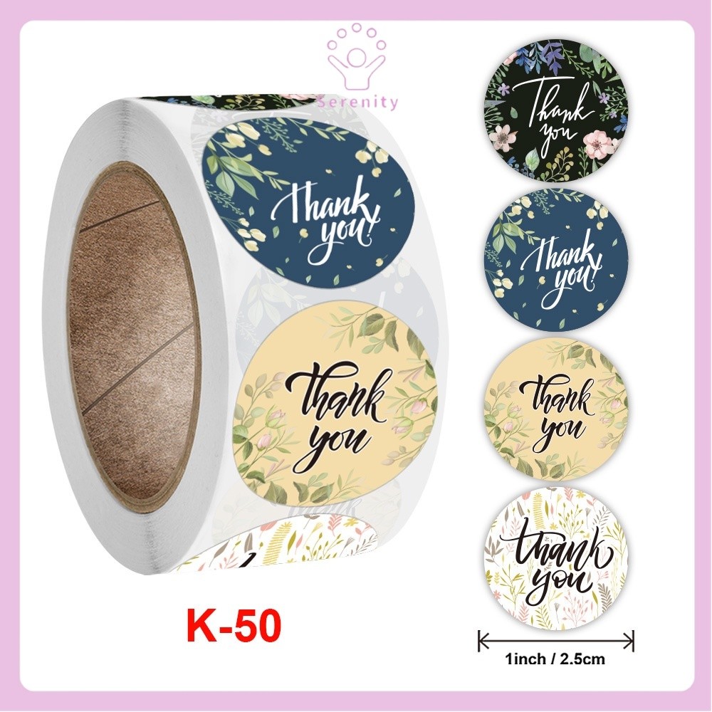 SERENITY (SLT04) Stiker Label Roll Thank You - Sticker Stiker Label Makanan Thank You For Order