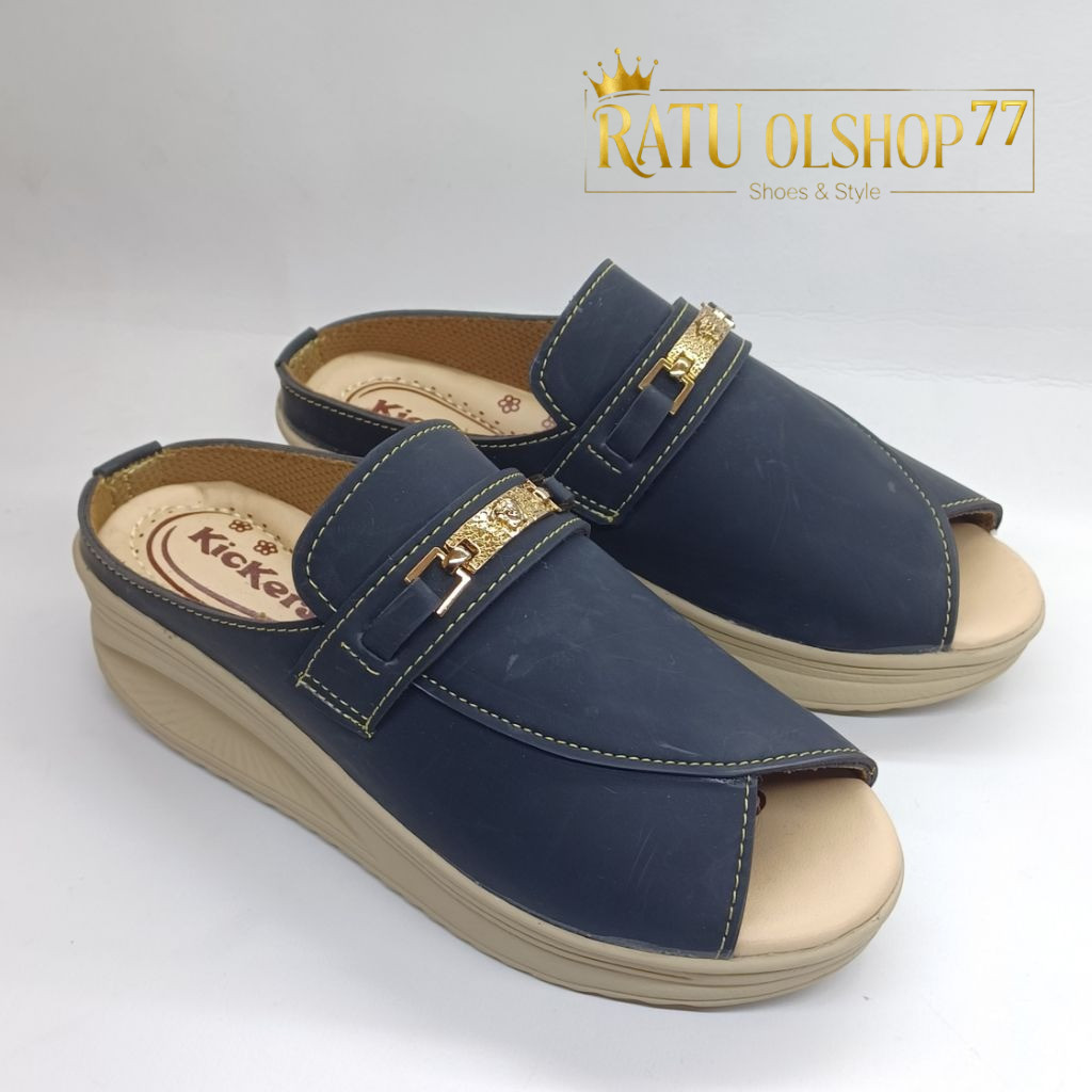 Sepatu Kickers wanita Slip On Big Size, Selop Au 60 outsole Wedges