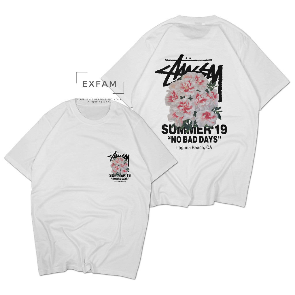 T Shirt Kaos Stussy Summer No Bad Day Aria Choi Wind Breaker Outfits Korea