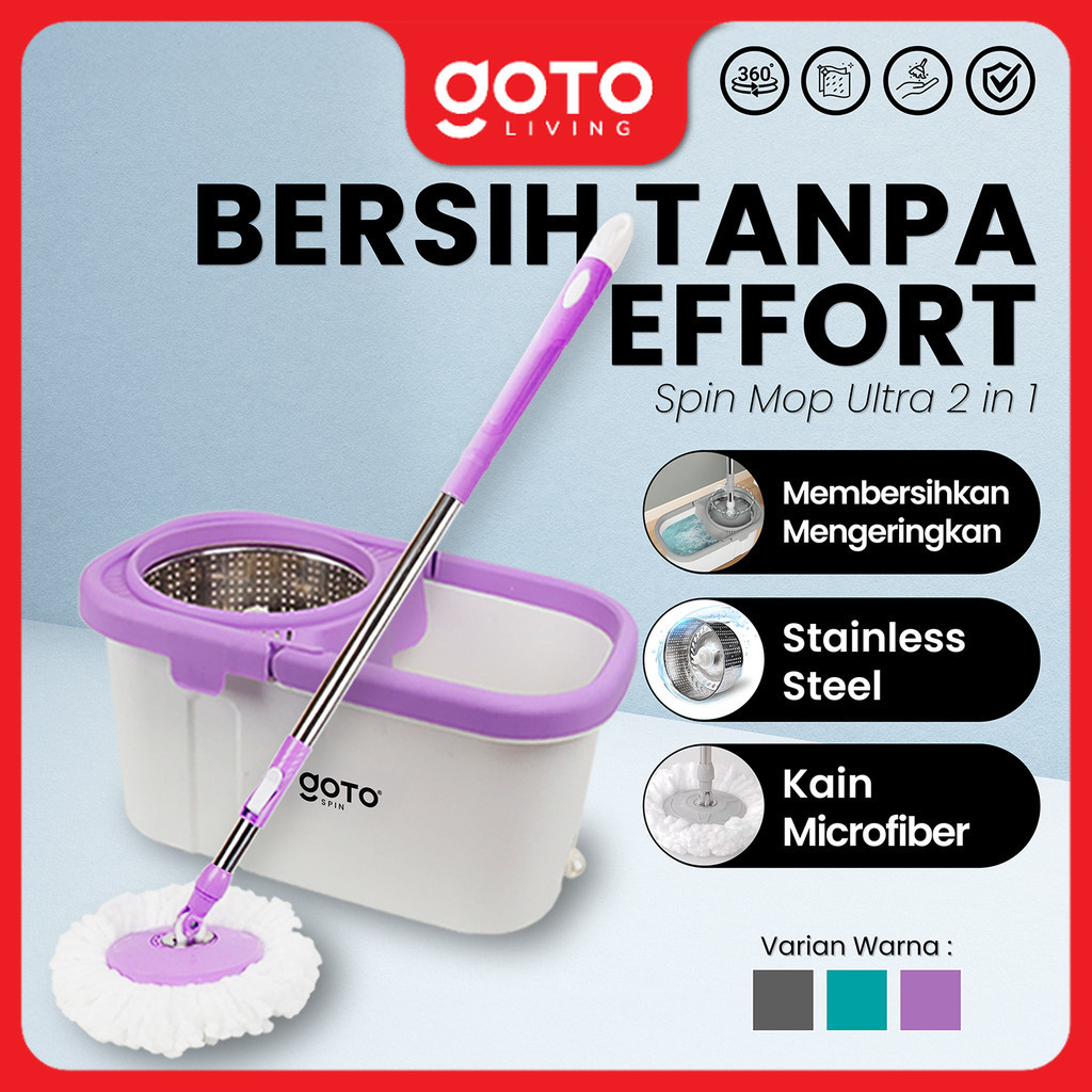 Goto Spin Mop Pel Lantai Putar Pembersih Lantai Super Mop 2 in 1