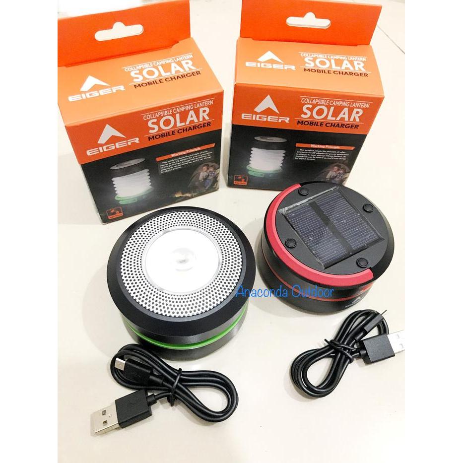 Lampu Tenda Eiger Soluna Lantern Original - Lampu Camping Charge - Merah