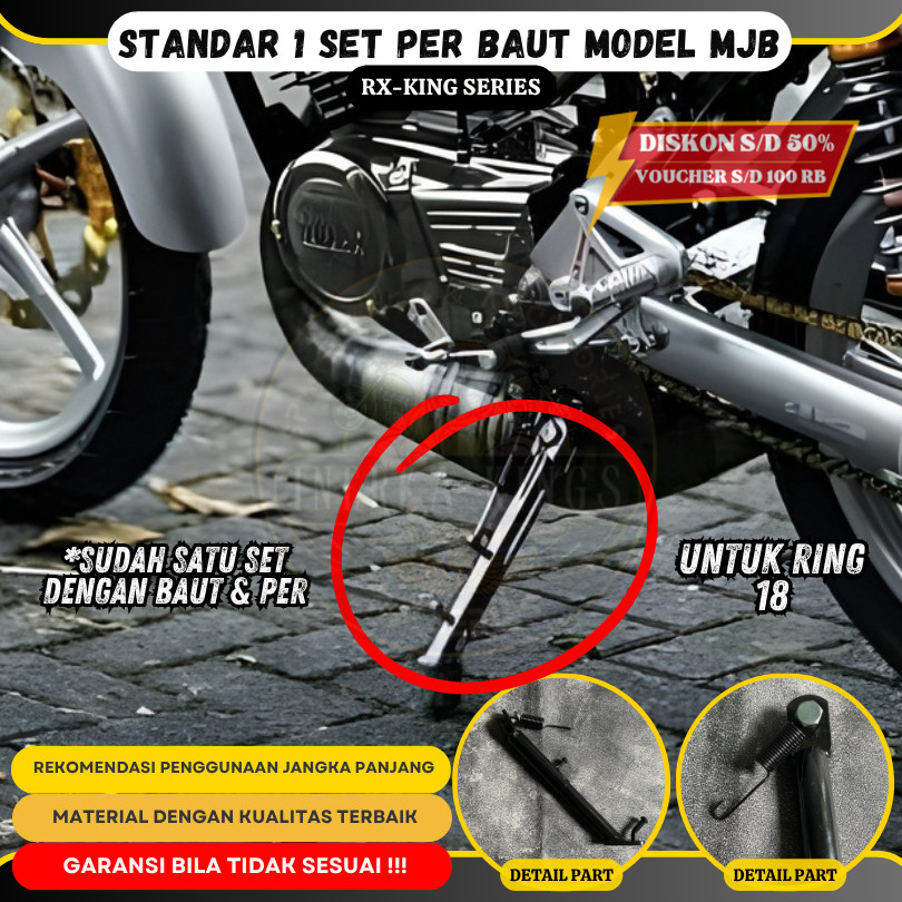 Standar Samping 1 Set Plus Per Baut Model MJB Motor RX King RXK Variasi Copy Original