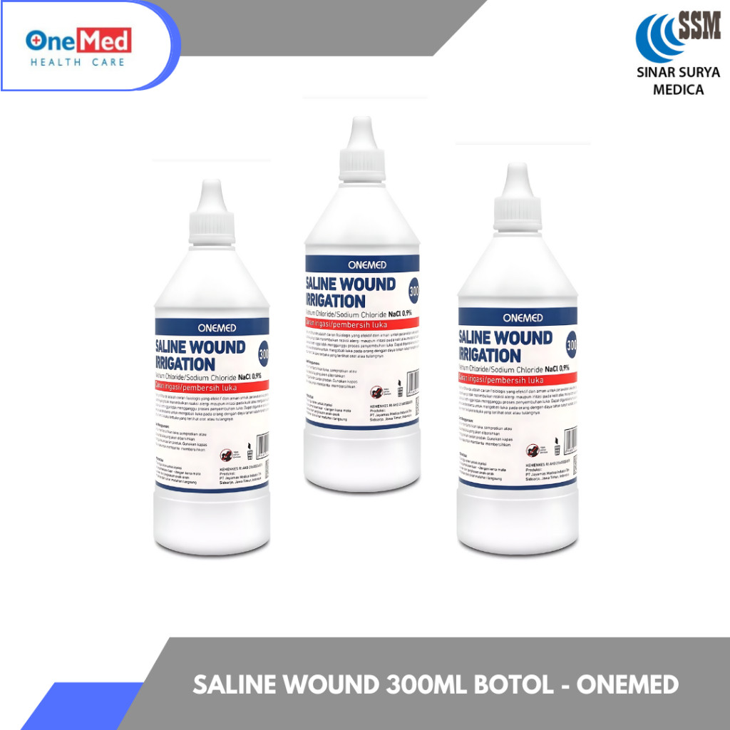 ONEMED - Saline Wound Irrigation Botol 300 Ml (Nacl 0.9%) / Cuci Luka