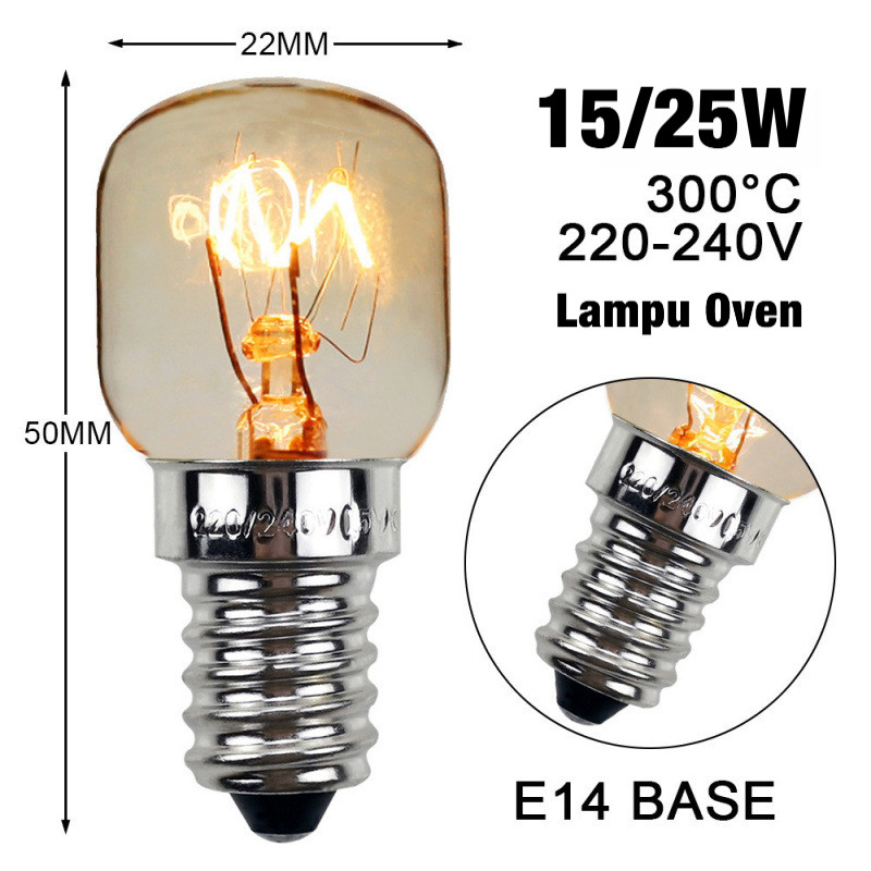 Dop Lampu Oven Philips T22 clear 230v 220v 220 volt E14 15/25w  Cocok digunakan di lingkungan dengan