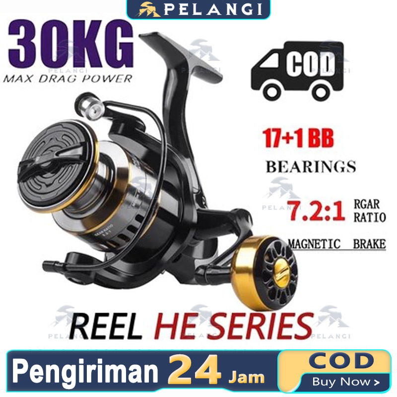 Reel Pancing HE1000 - 7000 10 Kg / Reel Pancing Murah Kuat Power /Gulungan Pancing Ikan Logam Metal 