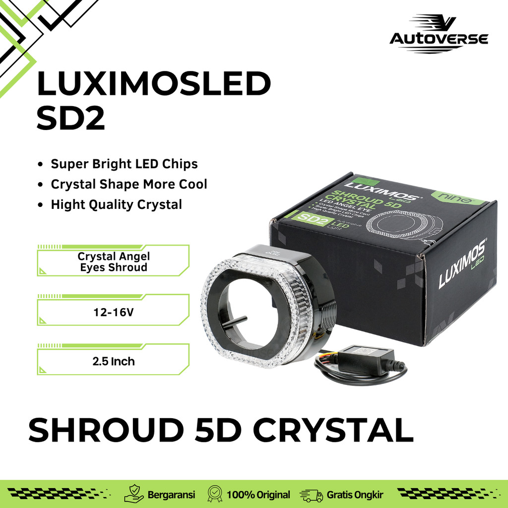 Lampu Ring Shroud RGB APP 2.5 Inch Biled Akrilik Crystal Angel Eyes 5D Ballast Senja SD2 LUXIMOS