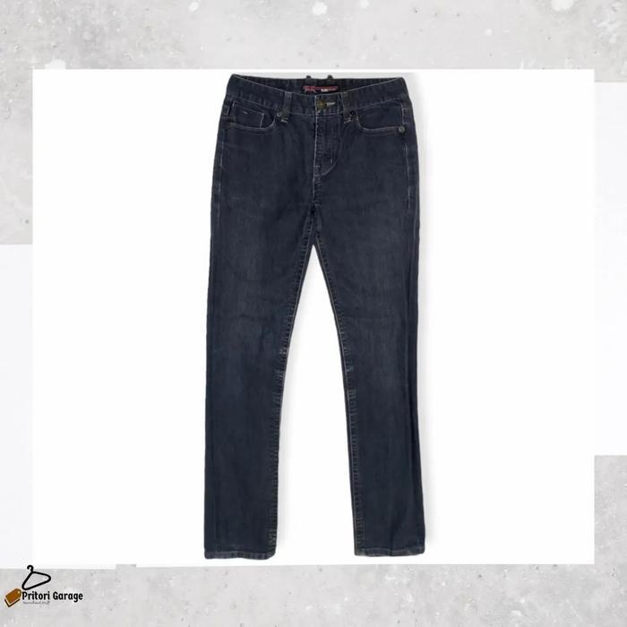 Raw Denim Tebal Jeans Ask Enquired British Slim Fit Black Wash 30