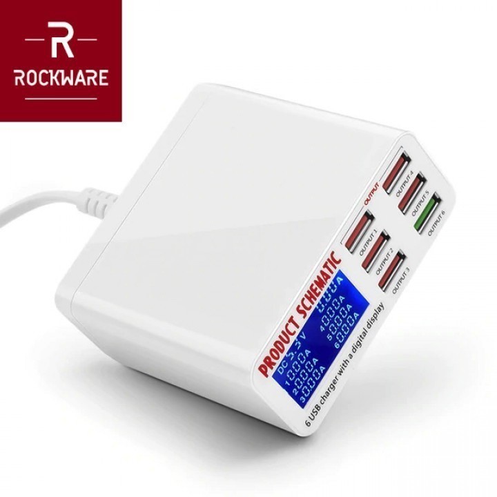 ROCKWARE WLX-896 - Fast Charger Station QC3.0 - 6 Port 40W 8A