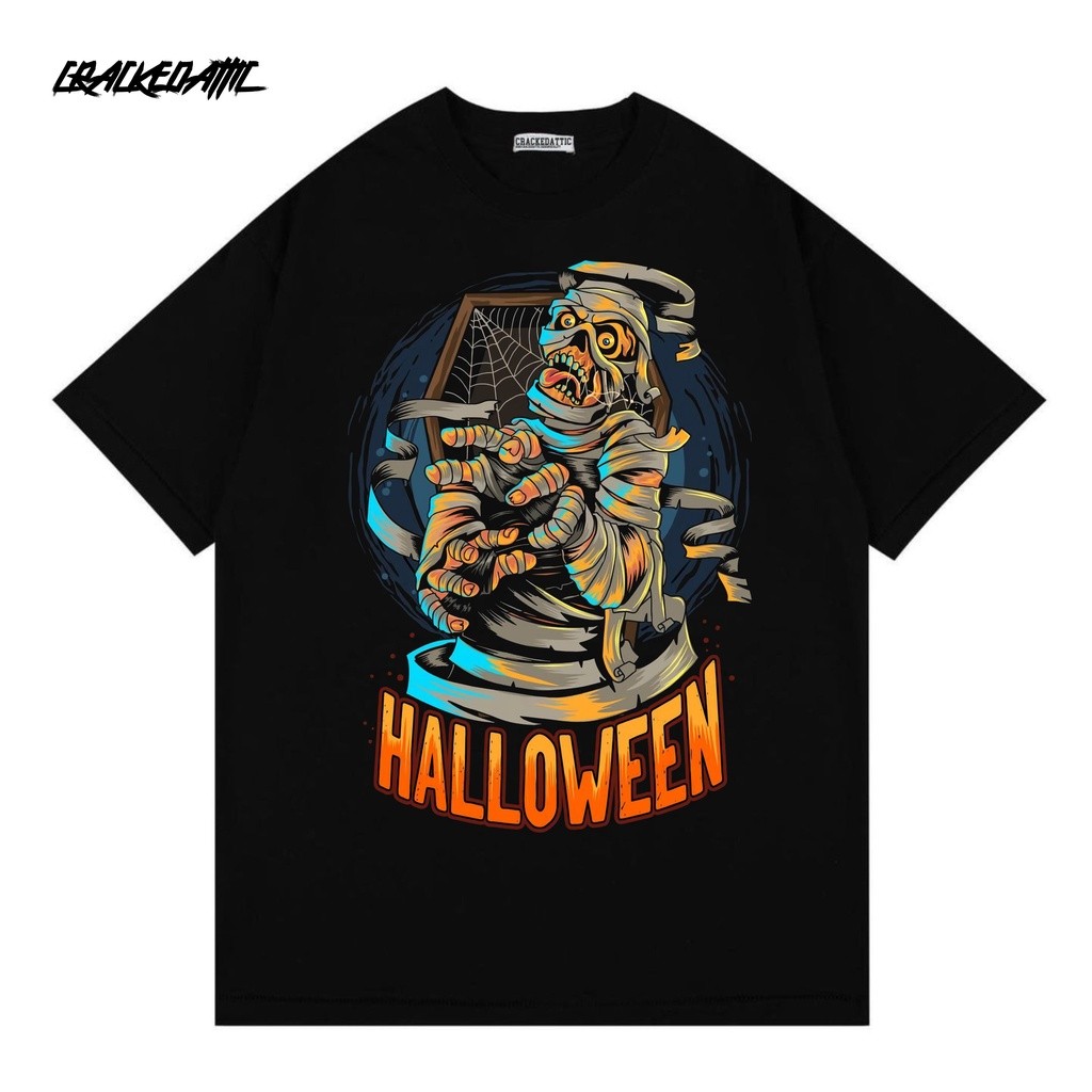 T-Shirt | Black | Oversize | Mummy Helloween | Crackedattic