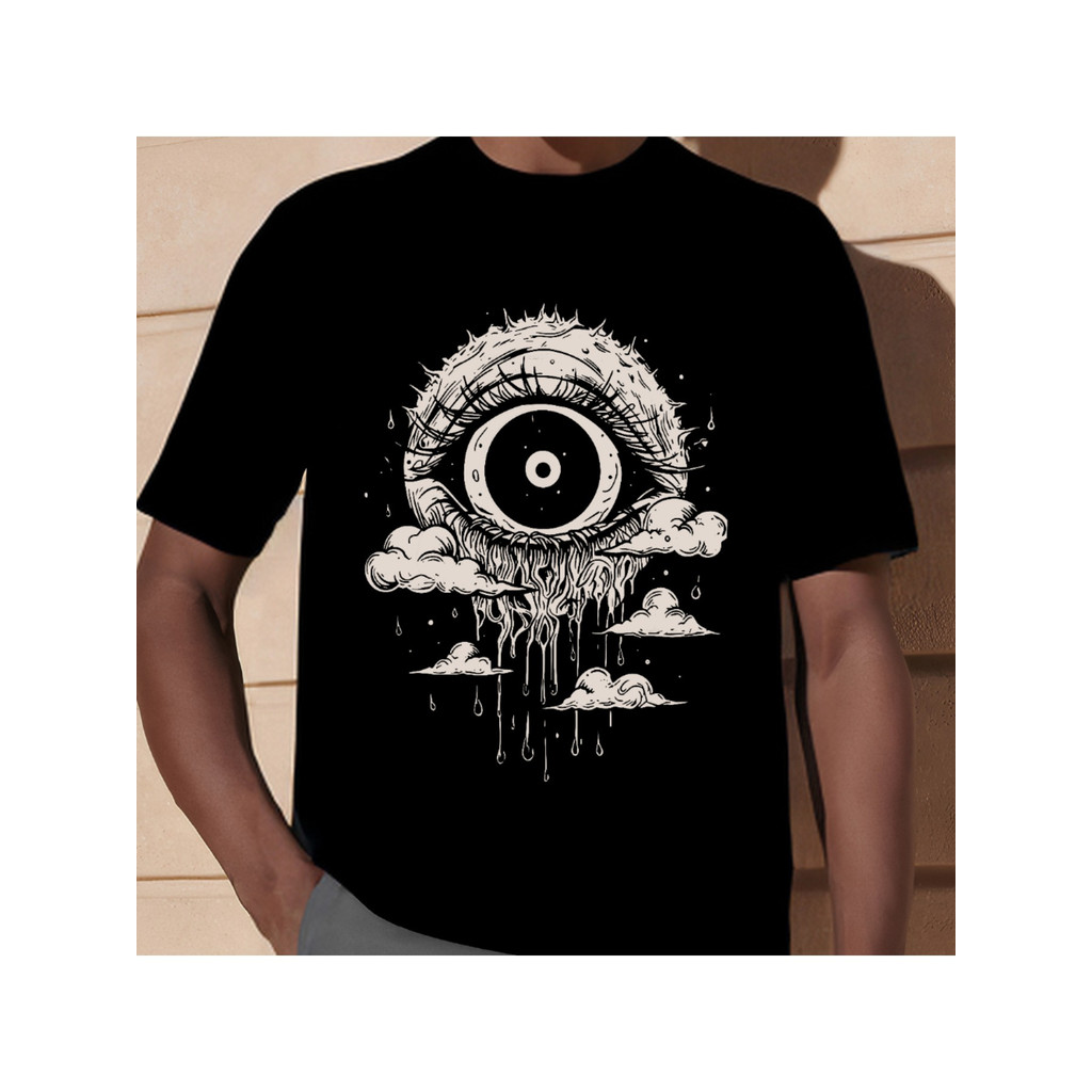 Koleksi Kaos Pria Berkualitas Tinggi: Desain Unik Mata Awan Yin Yang 'Mencari Keseimbangan' Kutipan 