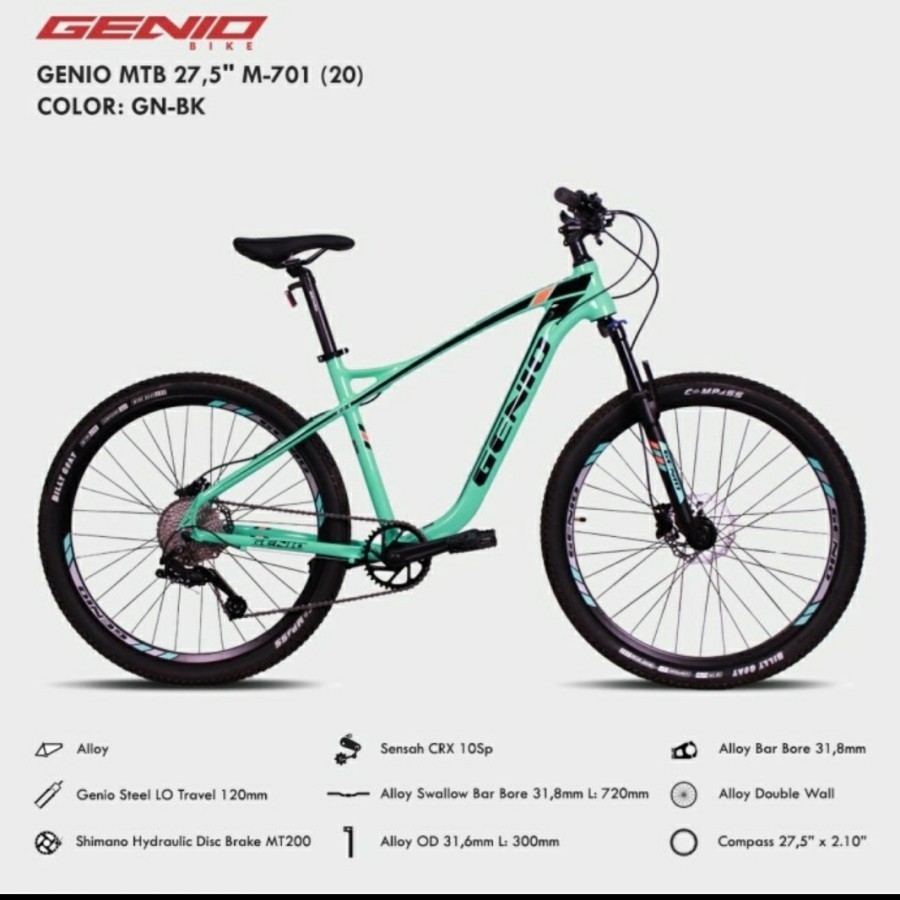 Sepeda Gunung Genio M701 MTB 27.5 inch M 701 27,5" Alloy bike - gowes laju