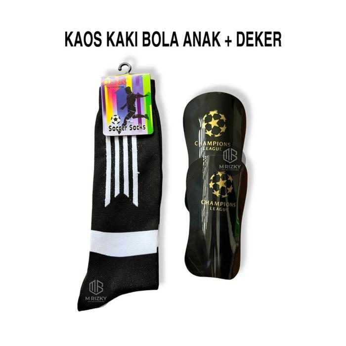 ( 1 Paket ) Kaos Kaki Bola Anak & Deker Kaki/Kaos Kaki Bola Anak Panjang Combo Deker Pelindung Tulan