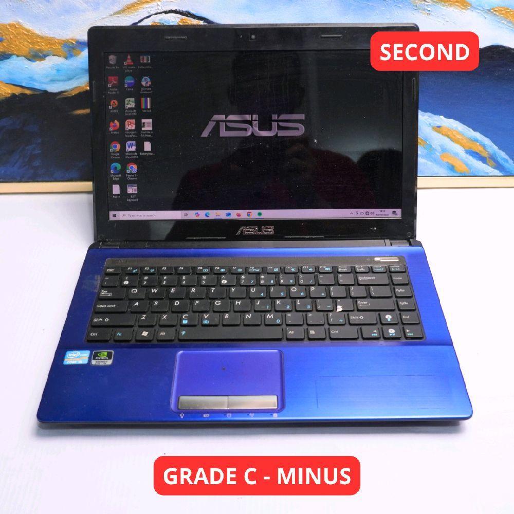 ASUS K43SD I5 2450M 4 GB (14") GRADE C - MINUS LAPTOP SECOND ORIGINAL SINAR MUTIARA CELL (10004)