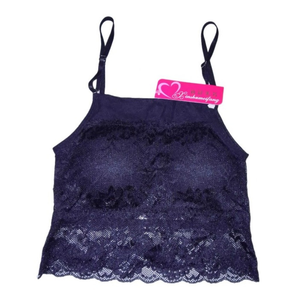 BRA BH RENDA HITAM BUSA SEKSI TRANSPARAN TANPA KAWAT WANITA IMPORT