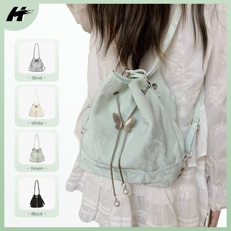 HT cute sling bag lucu hijau mint tas selempang wanita korea style Tas ember mini ransel