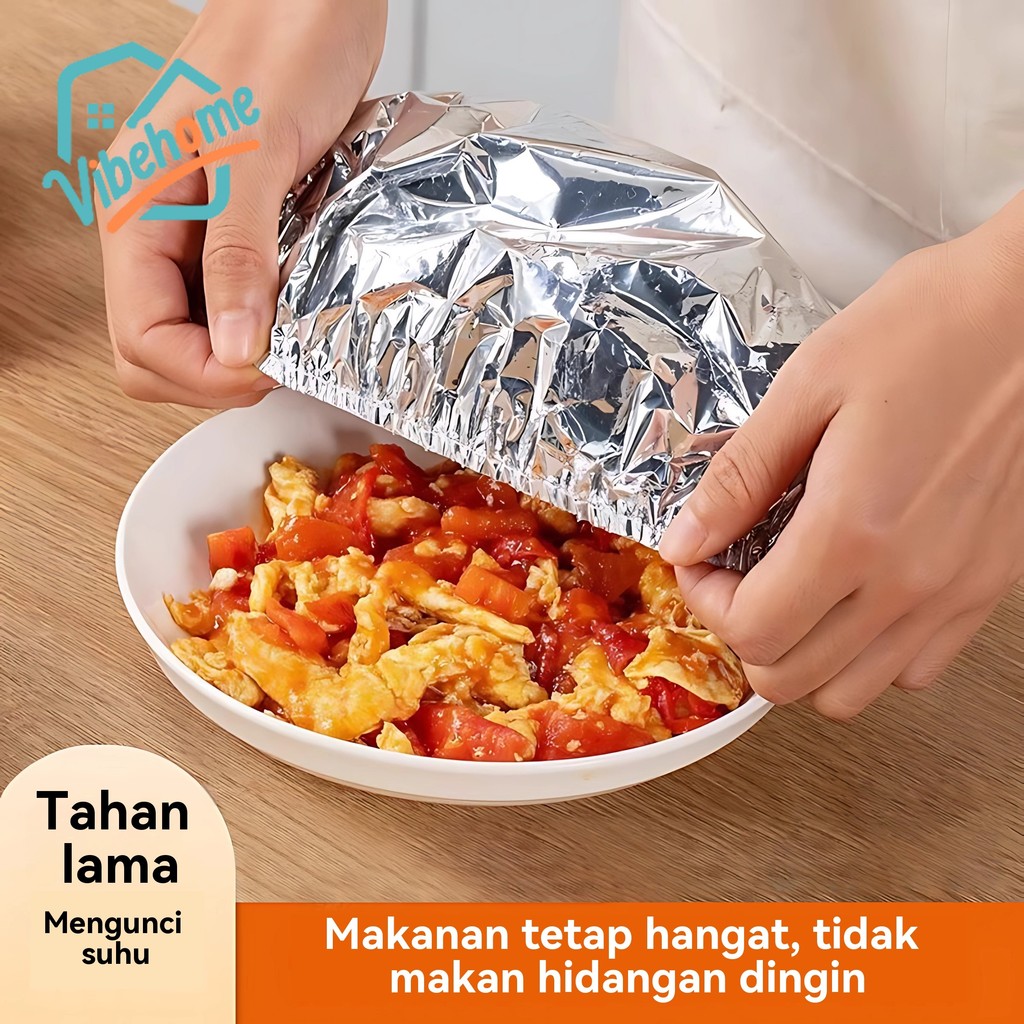 Vibehome Makanan Kelas Aluminium Foil Film Penutup Pemanasan Insulasi Meja Dapur Seger Isolasi Tas