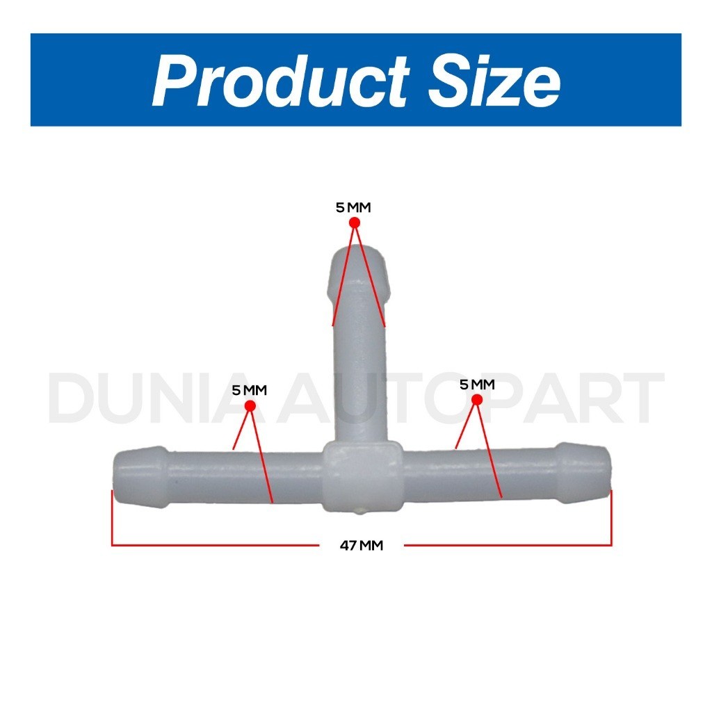 Sambungan T Selang Plastik Kecil Universal BS2457