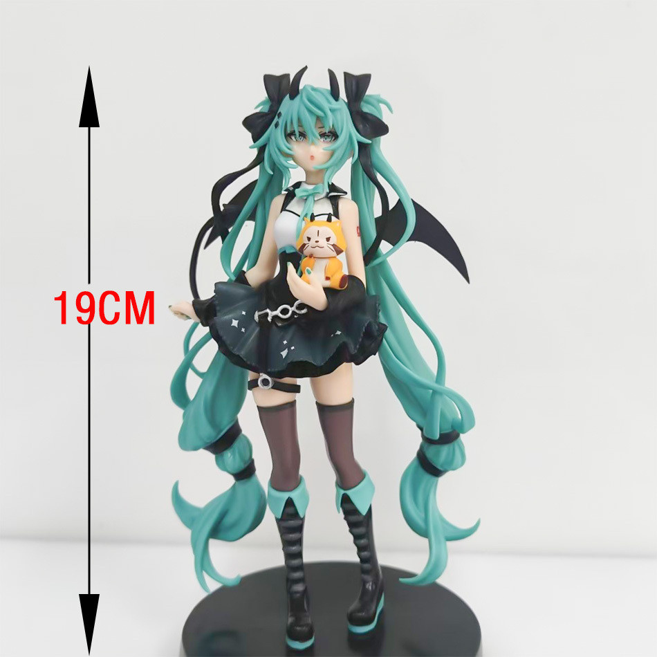 Anime 19CM Hatsune Miku Little devil raccoon Kawaii Action Figure PVC Doll Model Figure Toys Desktop