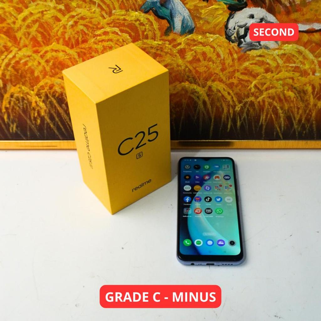 REALME C25S 4/128 GB GRADE C - MINUS HP SECOND ORIGINAL SINAR MUTIARA CELL
