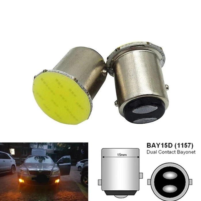 Lampu Led Rem Motor Bayonet 2 Kaki Cob Plasma Hemat Daya Merah
