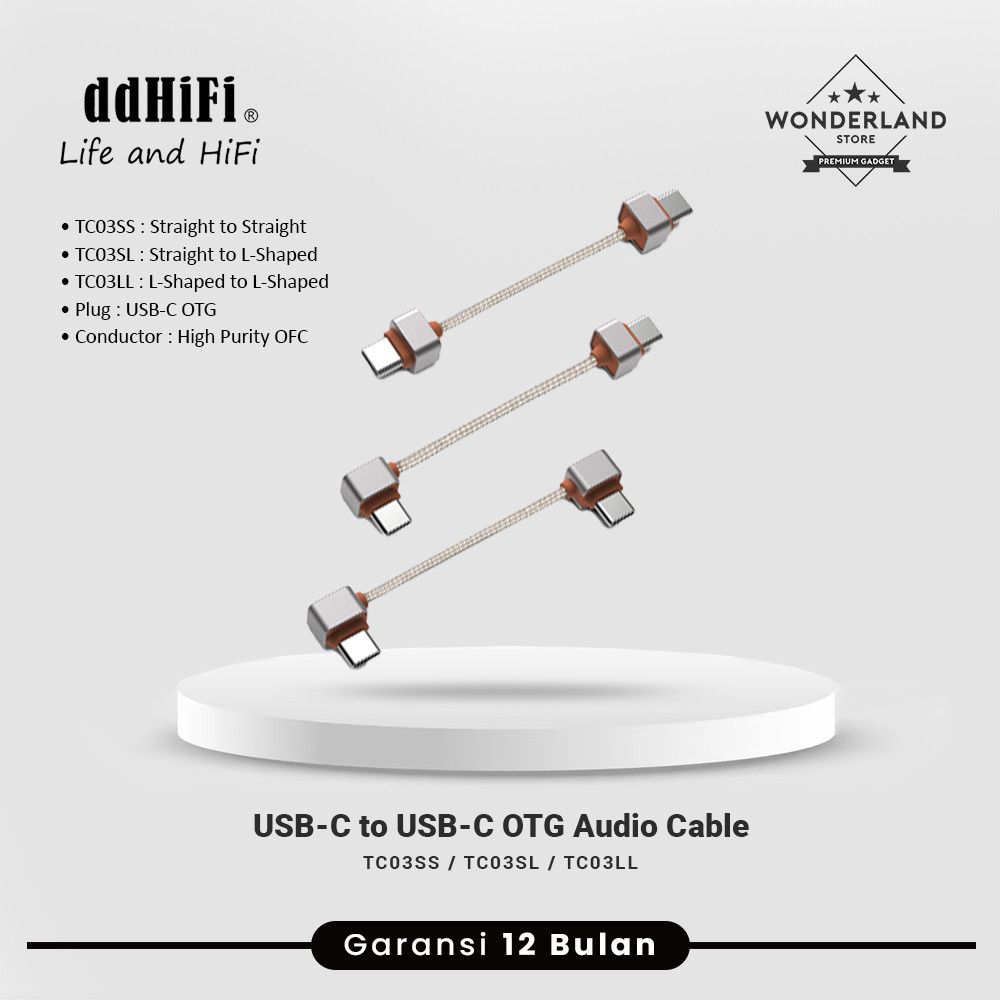 DDHiFi TC03SS / TC03SL / TC03LL USB-C to USB-C OTG Audio Decoding Cable