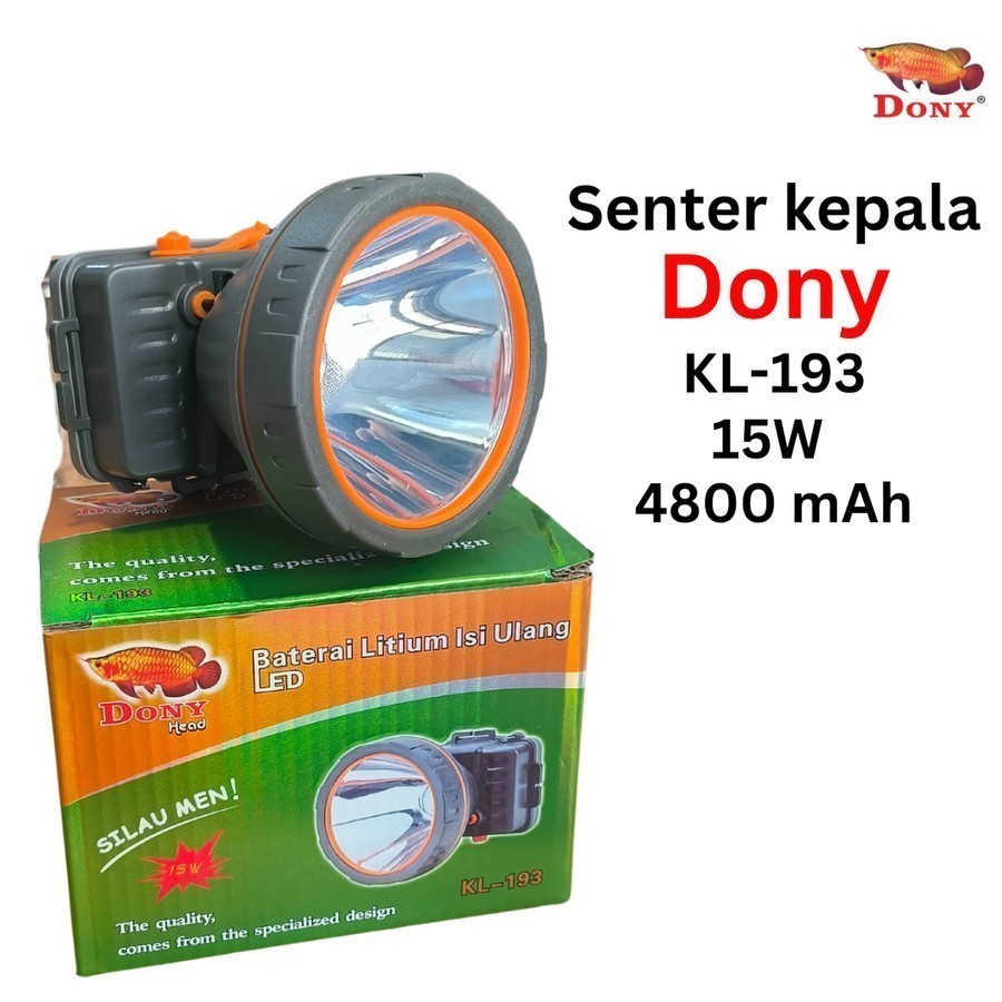 DONY Senter Kepala Lampu Kepala LED Bisa Ganti Copot Baterai Batre KL 193 SILAUMEN Silau men LED