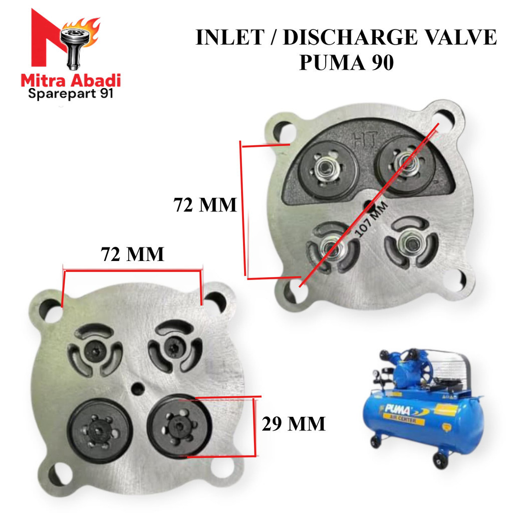 Valve Assy Klep Kompresor PUMA 90 | Inlet Discharge Valve Seat Kompresor Angin