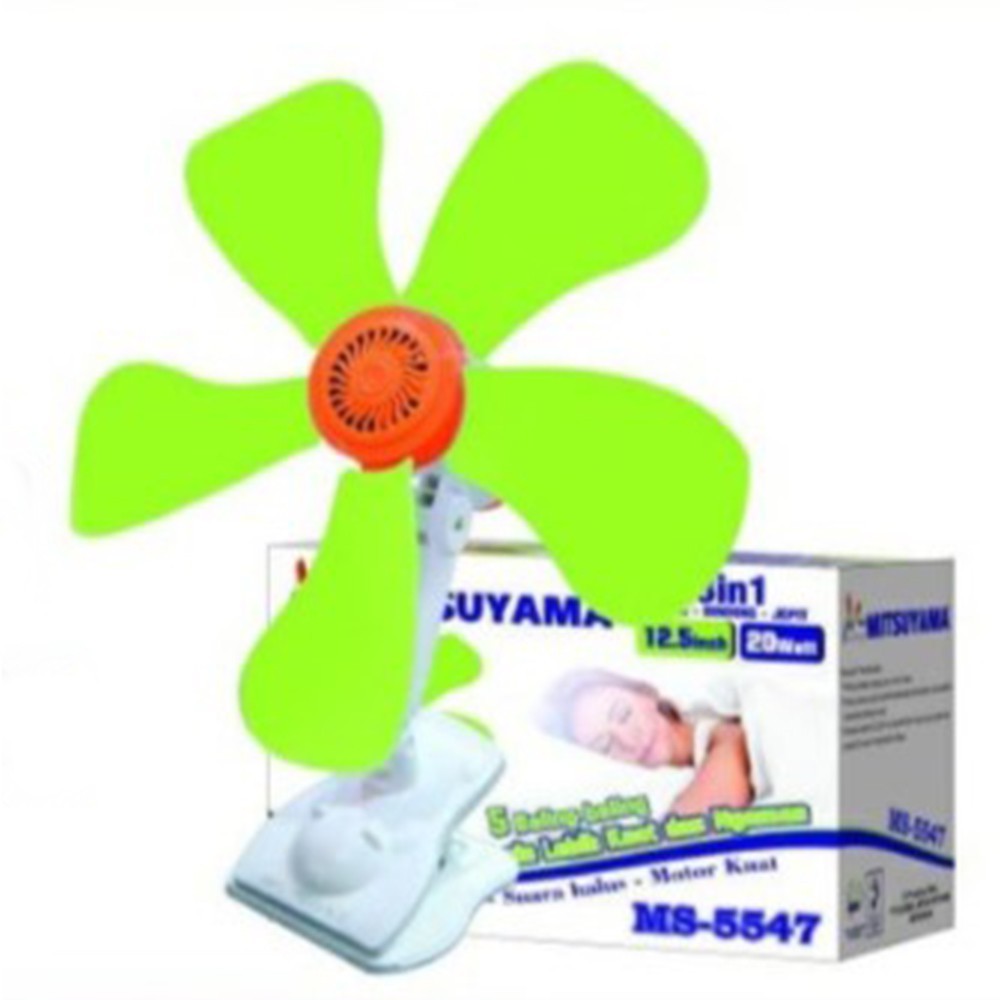 NEW EVA Kipas Angin Murah Jepit Mitsuyama MS-5547 3in1 5 Baling-Baling 12.5 inch Original ORI