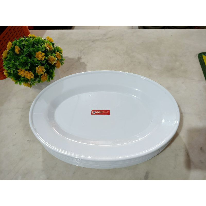 Piring Semi Melamin Oval 10 & 12 Inch - Piring Saji - Piring Prasmanan - Piring Lauk Saji GBU ...