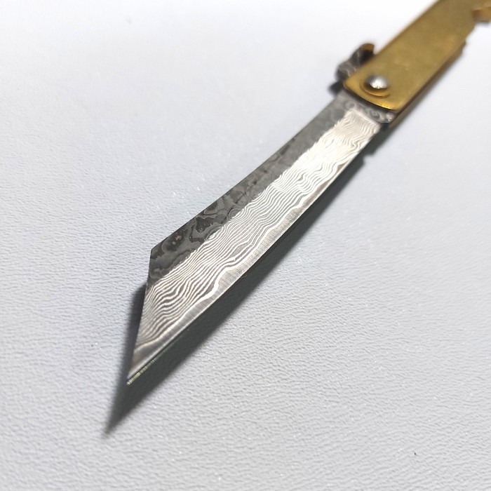 Pisau Lipat Higonokami VG10 REAL Damascus Friction folder EDC knife
