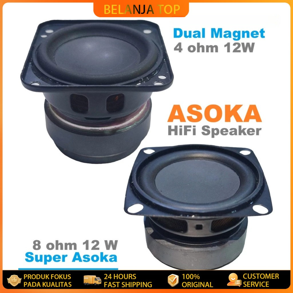 HIFI Mini Speaker Asoka High Power mid-woofer super low bass magnet tebal