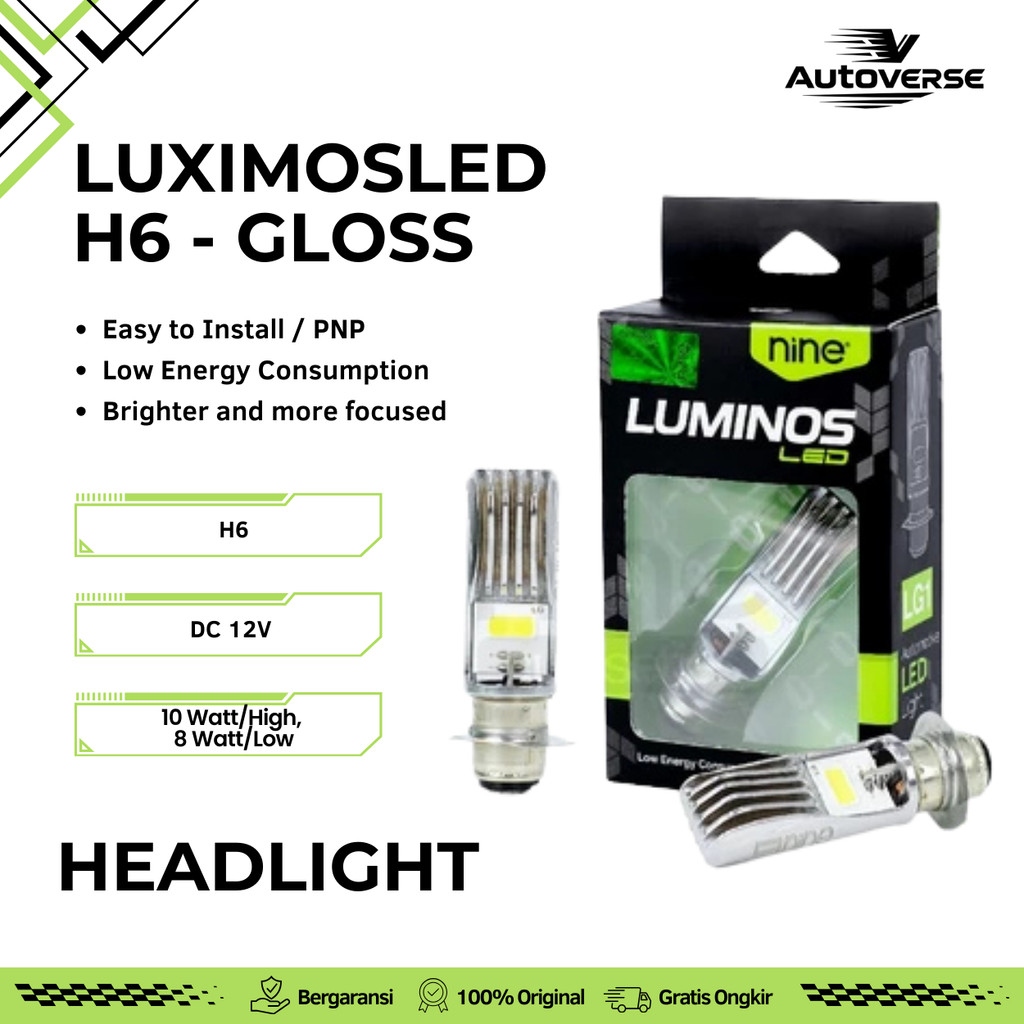 Lampu Depan Motor LED H6 LG1 Beat Supra Mio Matic Karbu AC DC NINE LUXIMOS Super Terang